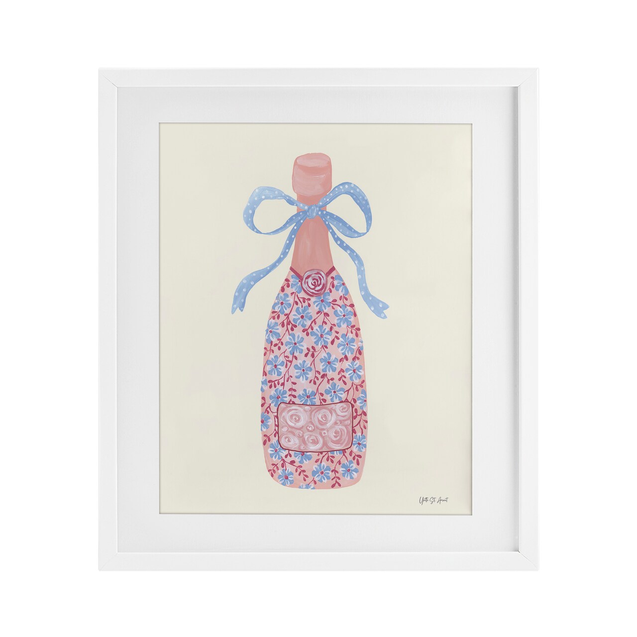 Stupell Industries Pastel Coquette Champagne Framed Print Under Glass, design by Yvette St. Amant